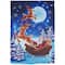 Santa's Reindeer-Drawn Sleigh Ride Christmas Outdoor Flag - 40" x 28"